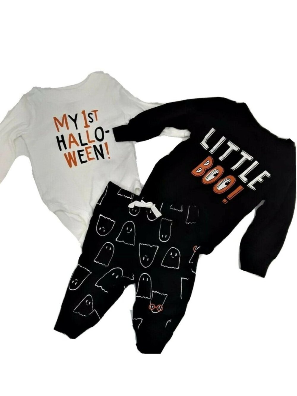Carters Newborn Ghost Halloween 3 Piece Set Infant 3 Months Long Sleeve